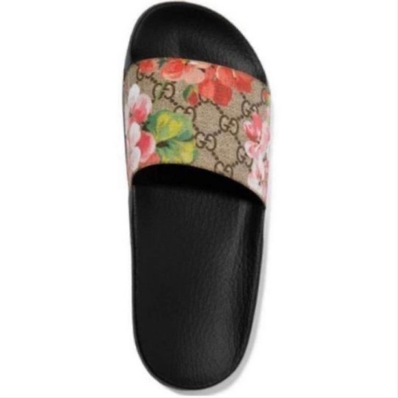 GUCCI GG logo floral bloom rubber pool slides - Picture 5 of 12